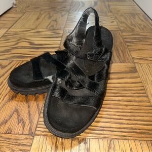 Vintage Stuart Weitzman Pony Hair Sandals, Size 8.5